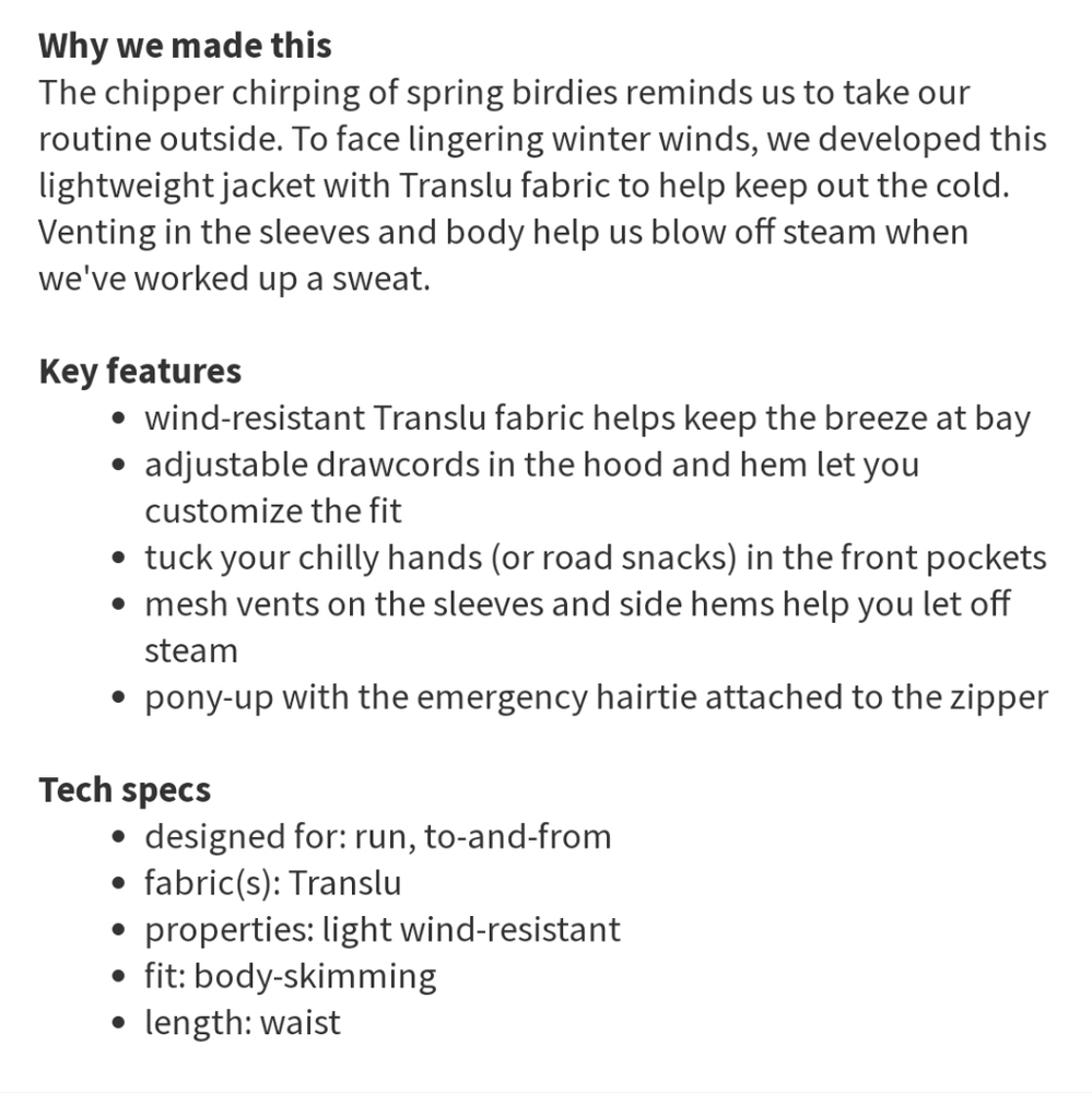 LULULEMON | Transparent-See windproof jacket - Picture 7 of 9